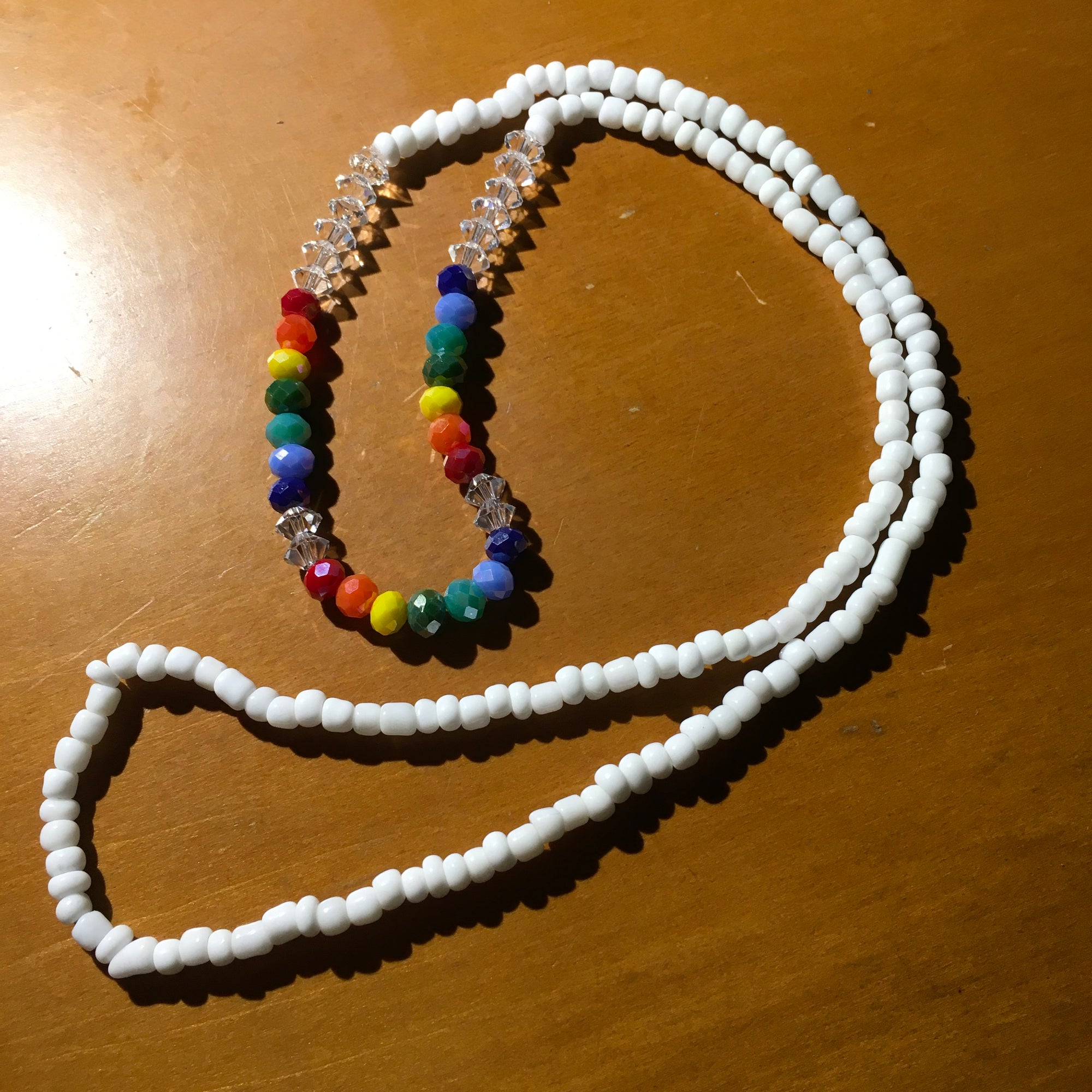 7 Chakra w/White Waist beads