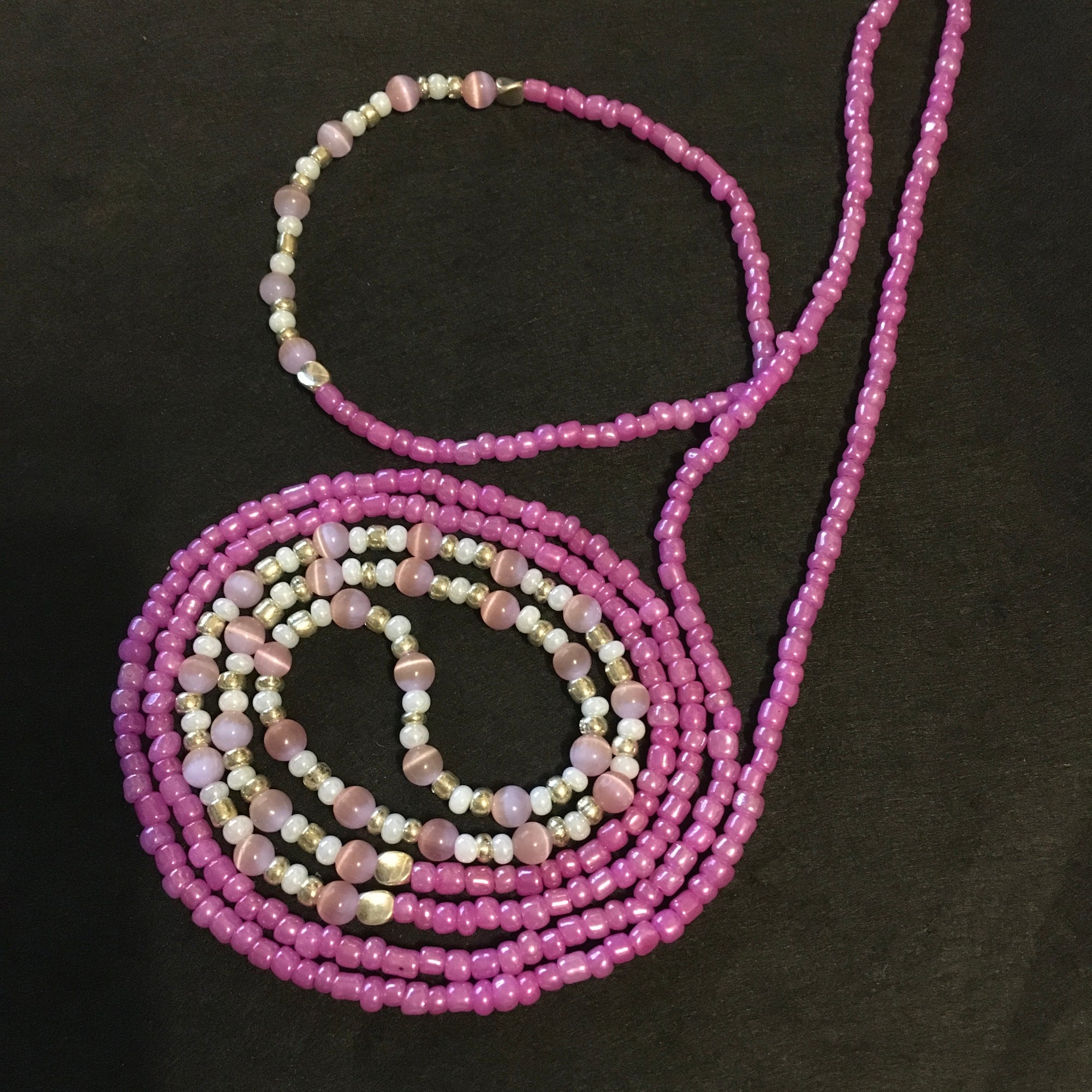 Pink Cat Eye Waist bead