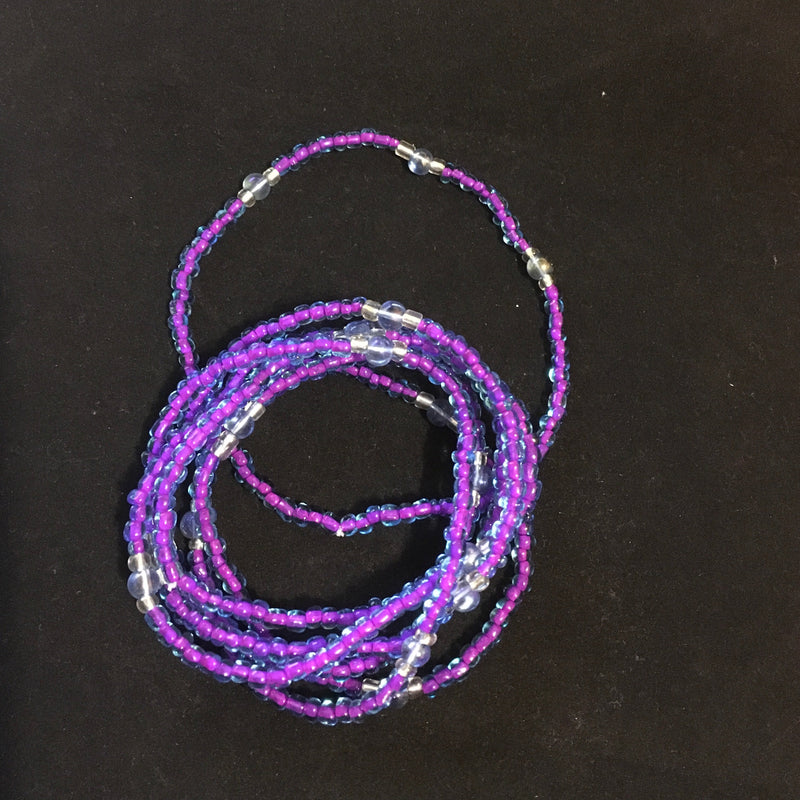 Purplish Blue Waist bead & Anklet Set