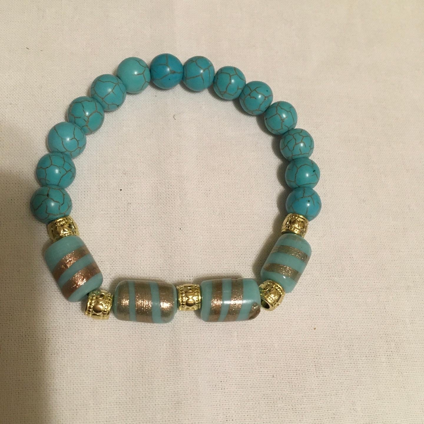 Turquoise & Gold Bracelet