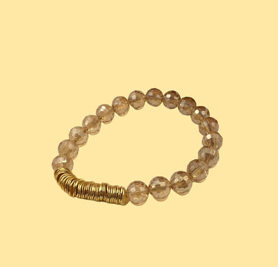 Shimmery Gold Glass Bracelet